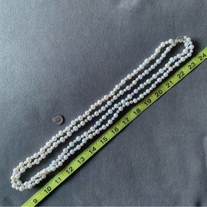 White 5-8mm Cultured Freshwater Pearl 64” Strand Necklace